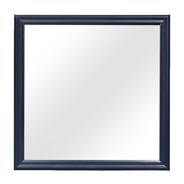 Convenience Concepts Charlie Sleek Wood Mirror, Blue - HI2978274