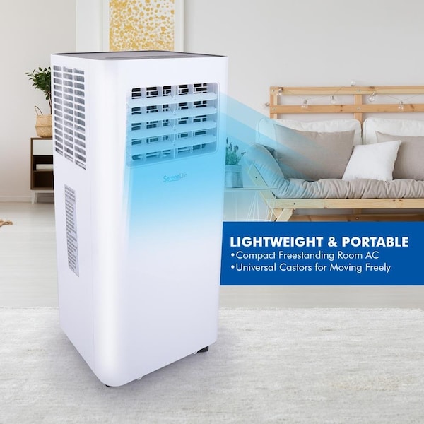 Serenelife Portable Air Conditioner - Compact Home A/C Cooling Unit with Built-in Dehumidifier & Fan Modes, Inc - SLPAC805W