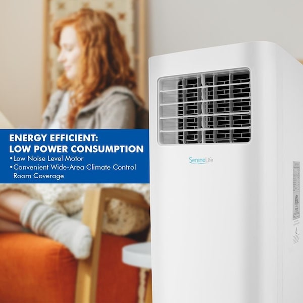 Serenelife Portable Air Conditioner - Compact Home A/C Cooling Unit with Built-in Dehumidifier & Fan Modes, Inc - SLPAC805W