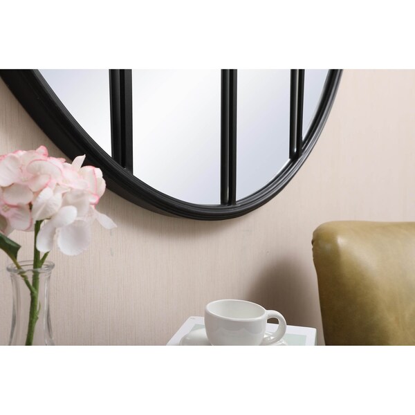 Elegant Decor Metal Windowpane Mirror 36 Inch X 36 Inch In Black - MR633636BK