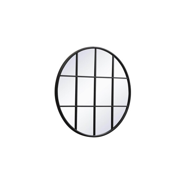 Elegant Decor Metal Windowpane Mirror 36 Inch X 36 Inch In Black - MR633636BK