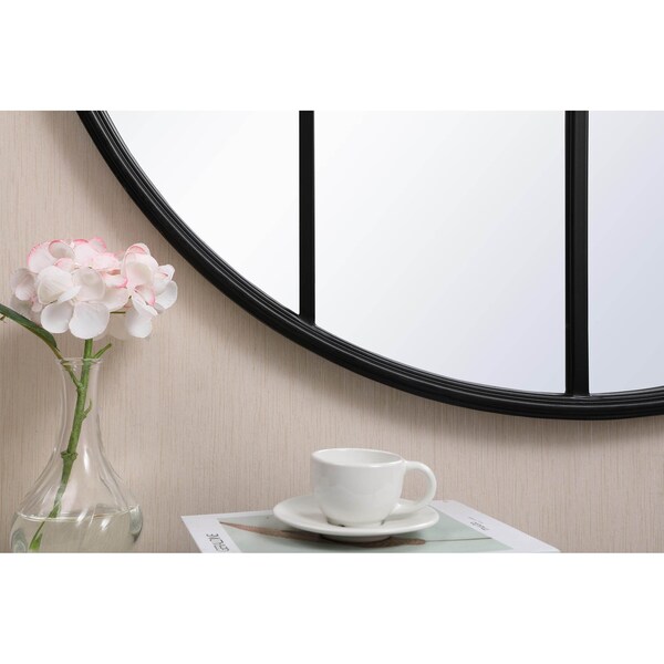Elegant Decor Metal Windowpane Mirror 36 Inch X 36 Inch In Black - MR633636BK