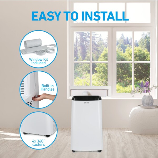 Coby 8,150 BTU Portable Air Conditioner SACC/CEC 12,000 BTU ASHRAE 128 - CBPAC815