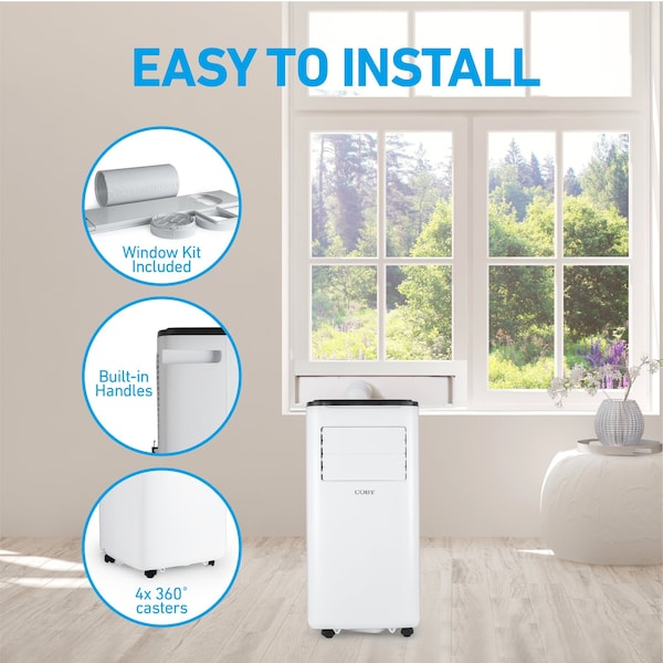 Coby 6,500 BTU Portable Air Conditioner SACC/CEC 9,000 BTU ASHRAE 128 - CBPAC650