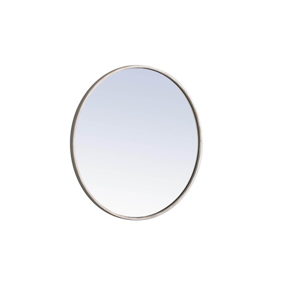 Elegant Decor Metal Frame Round Mirror 24 Inch Silver Finish - MR4033S
