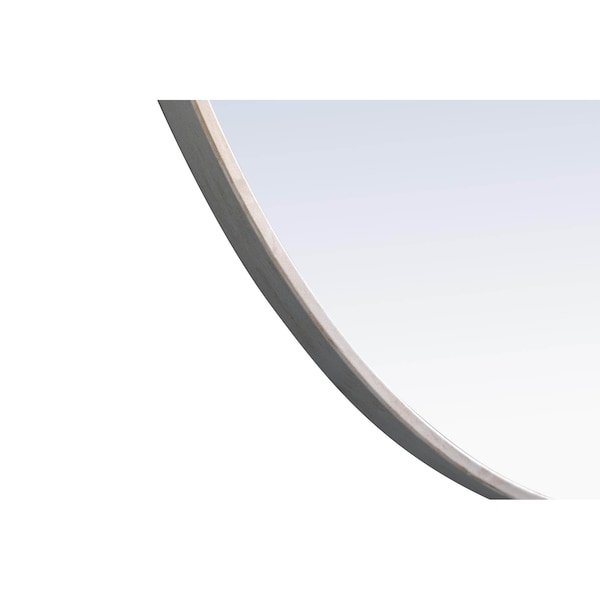 Elegant Decor Metal Frame Round Mirror 24 Inch Silver Finish - MR4033S