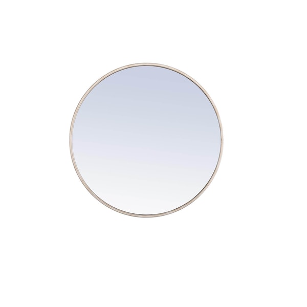 Elegant Decor Metal Frame Round Mirror 24 Inch Silver Finish - MR4033S