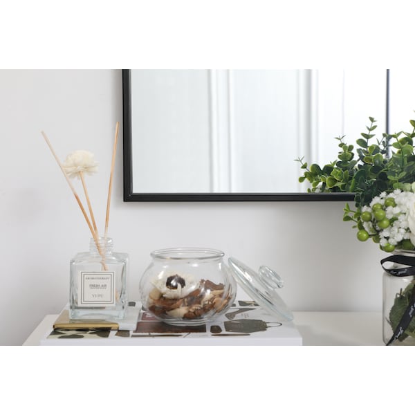 Elegant Decor Metal Frame Rectangle Mirror 20 Inch In Black - MR42036BK