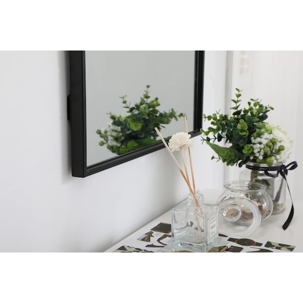 Elegant Decor Metal Frame Rectangle Mirror 20 Inch In Black - MR42036BK