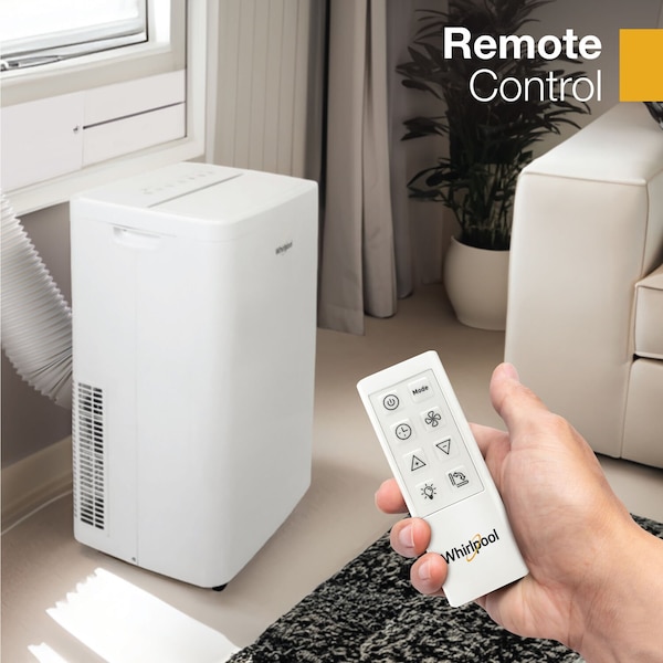 Whirlpool 14,000 BTU ASHRAE 10,000 BTU SACC Portable Air Conditioner with 10,000 BTU Supplemental Heat - WHNP141HAW
