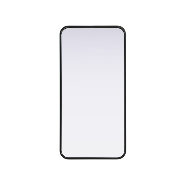 Elegant Decor Contour Metal Rectangle Mirror 18X36 In Black - MR8A1836BLK