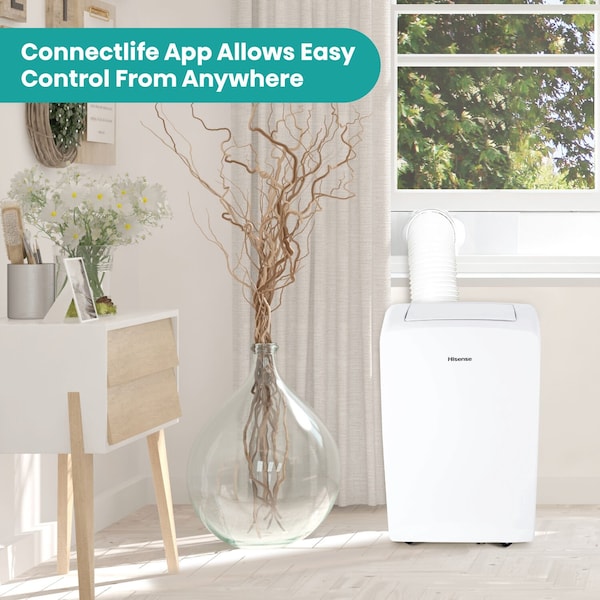 Hisense 8,000 BTU Smart Portable Air Conditioner with Wi-fi and Remote Control - AHP0822CW1W