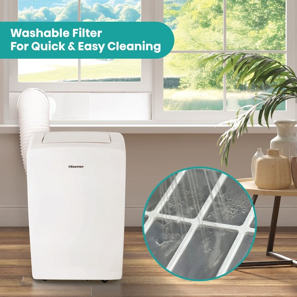 Hisense 8,000 BTU Smart Portable Air Conditioner with Wi-fi and Remote Control - AHP0822CW1W
