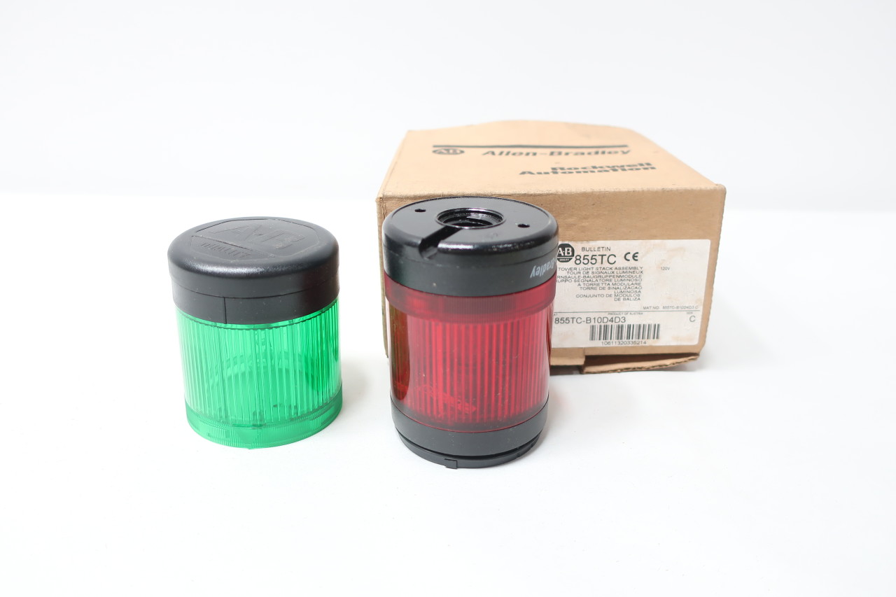 ALLEN BRADLEY 855TC-B10D4D3 120V-AC STACK LIGHT ASSEMBLY - MRO INDUSTRIAL