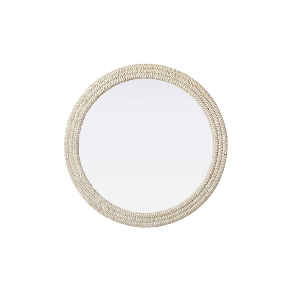 Elegant Decor Round Cornhusk Mirror 42X42 In Linen White - MR4B42LN