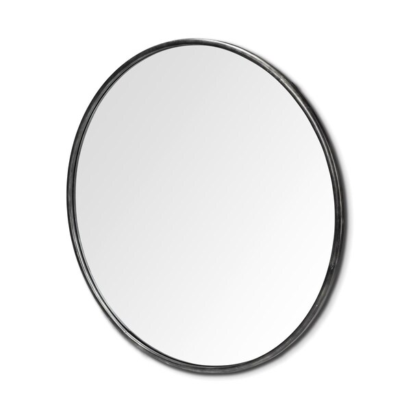 Gfancy Fixtures 47 in. Round Black Metal Frame Wall Mirror - GF3090670