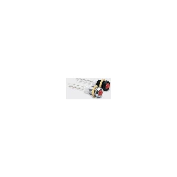 Indicadores de montaje en panel de Led arcoeléctrico T1-3/4 LH negro con Led verde de 6V instalado - LH1048BWL37026.