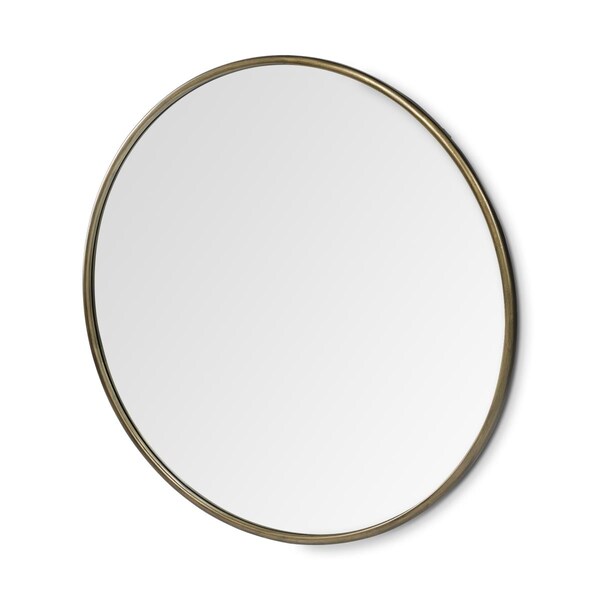 Gfancy Fixtures 47 in. Round Gold Metal Frame Wall Mirror - GF3084797