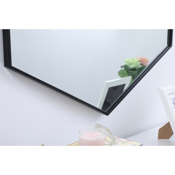 Elegant Decor Metal Frame Hexagon Mirror 41 Inch In Black - MR4541BK