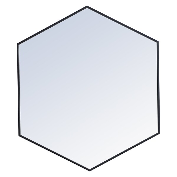 Elegant Decor Metal Frame Hexagon Mirror 41 Inch In Black - MR4541BK