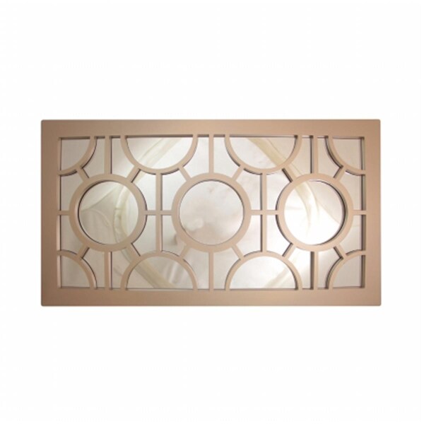 Purely Pecan 25.5 in. Oyster Gray Geometrical Circles Decorative Rectangular Wall Mirror - 31812268