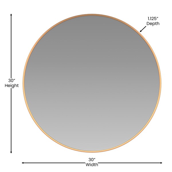 Flash Furniture 30" Round Gold Metal Framed Accent Wall Mirror - RH-M003-RD76BB-GD-GG