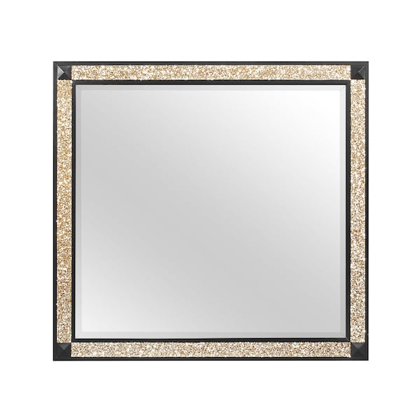 Global Furniture Usa Traditional Glam Glitter Blake Black/Gold Mirror - 670