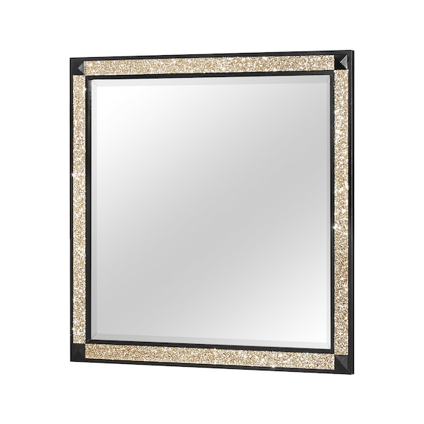 Global Furniture Usa Traditional Glam Glitter Blake Black/Gold Mirror - 670
