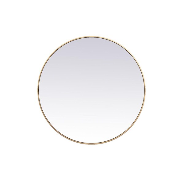 Blueprints 39 in. Metal Frame Round Mirror, Brass - BL2211212