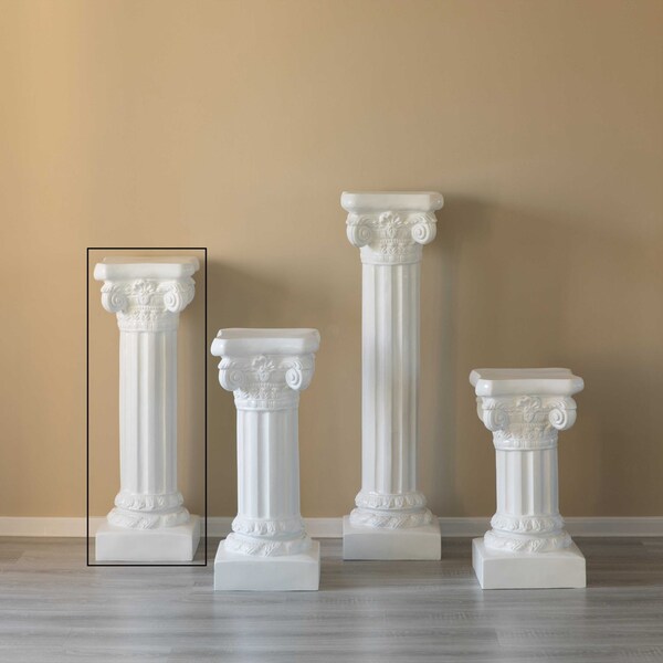 Uniquewise Fiberglass White Plinth Roman Column Ionic Piller Pedestal Vase Stand - Photography Props - 41 Inch - QI004124-41