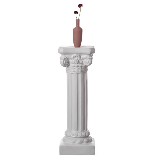 Uniquewise Fiberglass White Plinth Roman Column Ionic Piller Pedestal Vase Stand - Photography Props - 41 Inch - QI004124-41