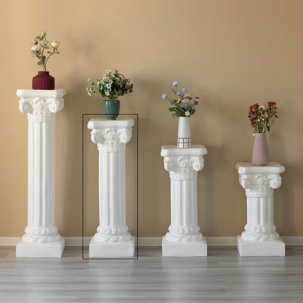 Uniquewise Fiberglass White Plinth Roman Column Ionic Piller Pedestal Vase Stand - Photography Props - 41 Inch - QI004124-41