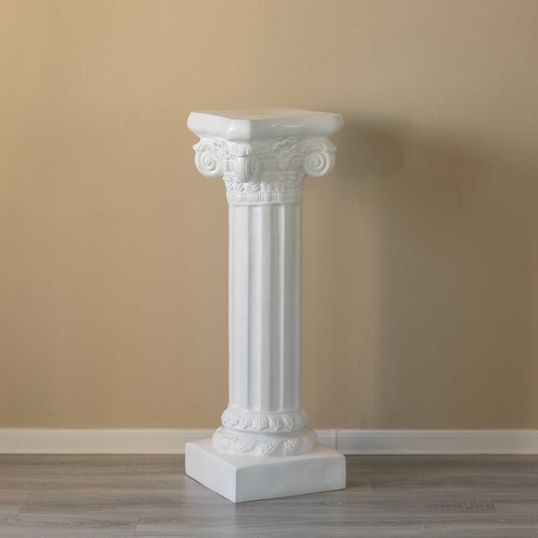 Uniquewise Fiberglass White Plinth Roman Column Ionic Piller Pedestal Vase Stand - Photography Props - 41 Inch - QI004124-41