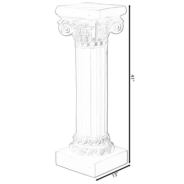 Uniquewise Fiberglass White Plinth Roman Column Ionic Piller Pedestal Vase Stand - Photography Props - 41 Inch - QI004124-41