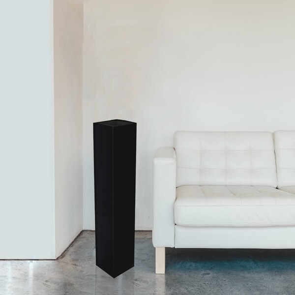 Uniquewise Tall Rectangular Wooden Modern Floor Vase, Black 30 Inch - QI004183.S