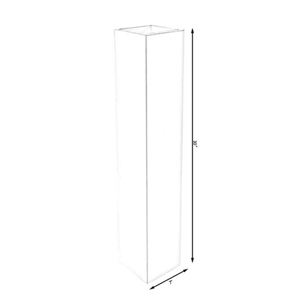 Uniquewise Tall Rectangular Wooden Modern Floor Vase, Black 30 Inch - QI004183.S