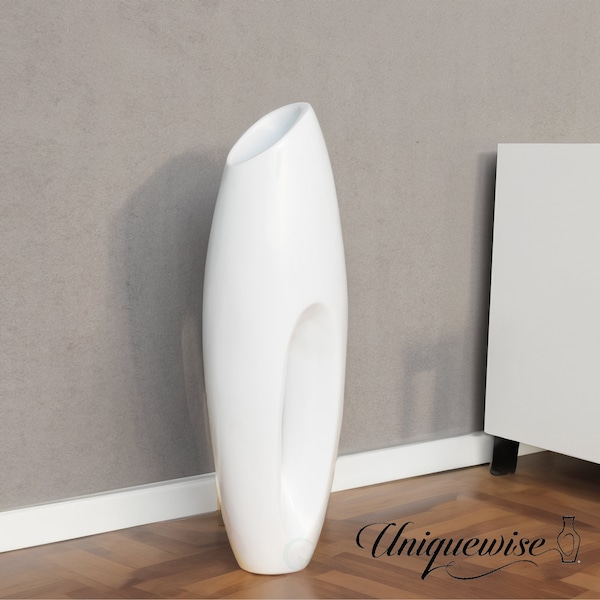 Uniquewise Modern White Large Floor Vase - 29 Inch - QI003159S