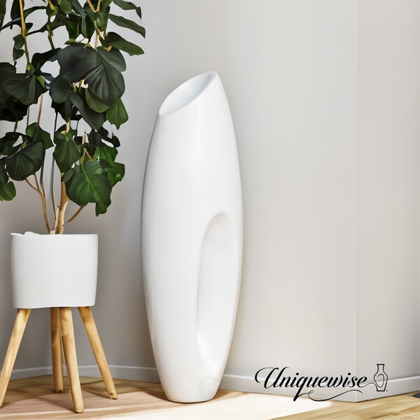 Uniquewise Modern White Large Floor Vase - 29 Inch - QI003159S