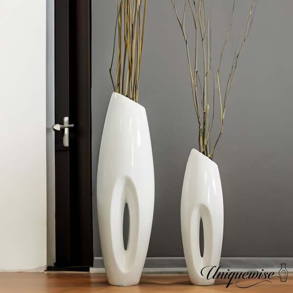 Uniquewise Modern White Large Floor Vase - 29 Inch - QI003159S