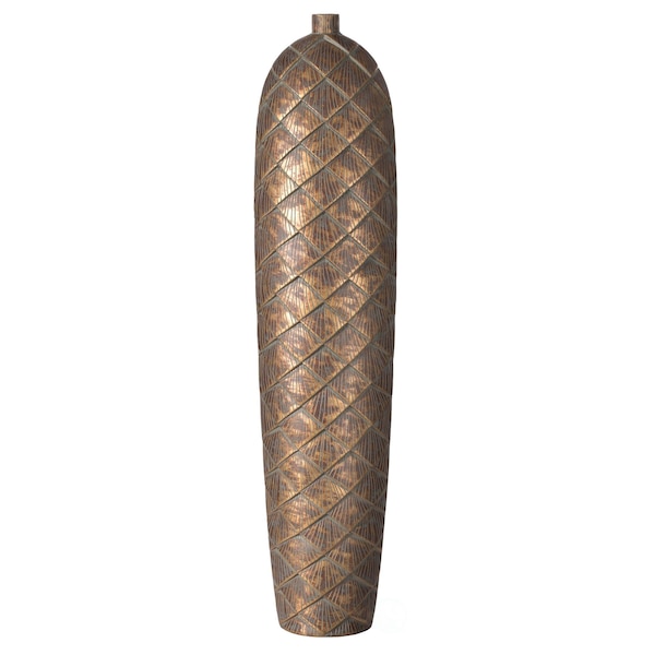 Uniquewise Tall Cylinder Antique Style Designed Floor Vase for Entryway Dining or Living Room, Ceramic Rustic - QI004036
