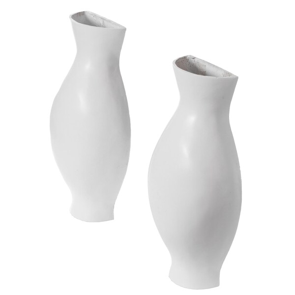 Uniquewise Decorative Split Vase Duo Floor Vase - White, PK 2 - QI003999.WT.2