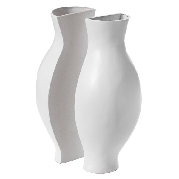 Uniquewise Decorative Split Vase Duo Floor Vase - White, PK 2 - QI003999.WT.2