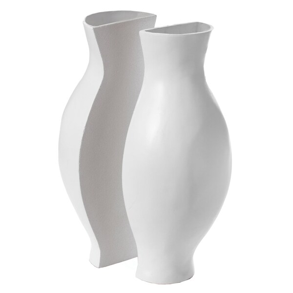 Uniquewise Decorative Split Vase Duo Floor Vase - White, PK 2 - QI003999.WT.2