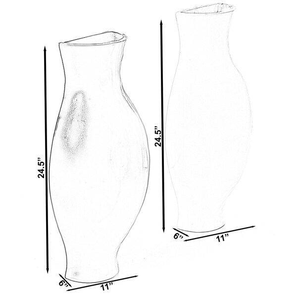 Uniquewise Decorative Split Vase Duo Floor Vase - White, PK 2 - QI003999.WT.2
