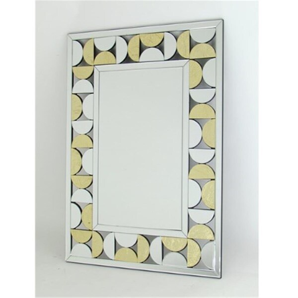 Wayborn Home Furnishing 35 x 25.5 x 0.625 in. Beveled Rectangled Mirror Gold Leaf Design - Mirror - MR309