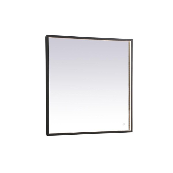 Blueprints 30 x 30 in. Pier 3000K 4200K & 6400K LED Mirror with Adjustable Color Temperature in Black - BL2208734