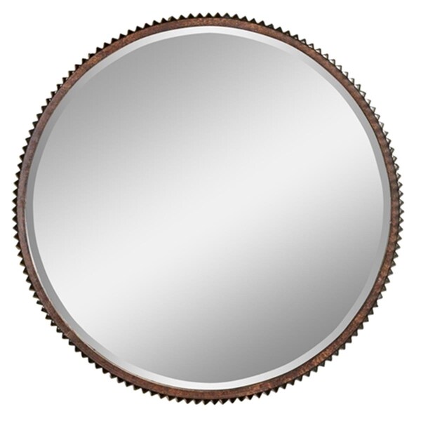 Rickis Rugs Harrison Rustic Metal Wall Mirror - Brown - RI2522542