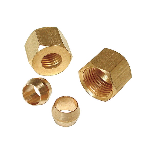 Dial Mfg Dial 1/4 in. H X 1/4 in. W Yellow Brass Compression Sleeve and Nut - 9311