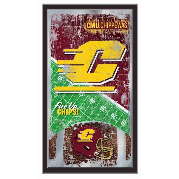 Holland Bar Stool Co Central Michigan 15" x 26" Football Mirror - MFTBLCENMIC