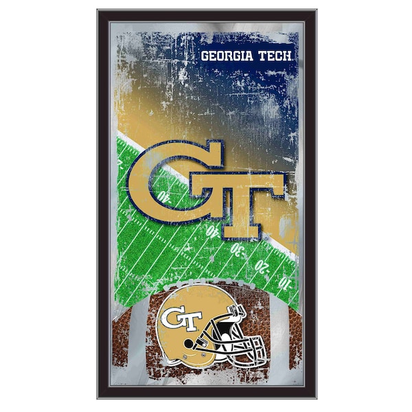 Holland Bar Stool Co Georgia Tech 15" x 26" Football Mirror - MFTBLGATECH